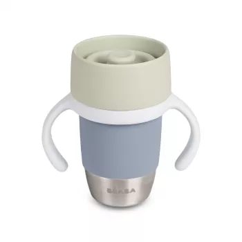 Beaba nerūdijančio plieno 360° mokomasis puodelis Pebble Grey