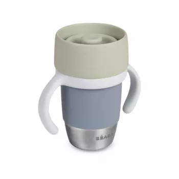 Beaba nerūdijančio plieno 360° mokomasis puodelis Pebble Grey