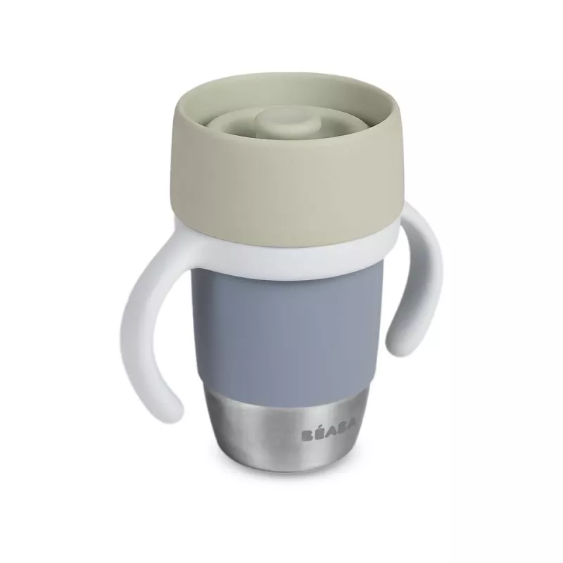 Beaba nerūdijančio plieno 360° mokomasis puodelis Pebble Grey