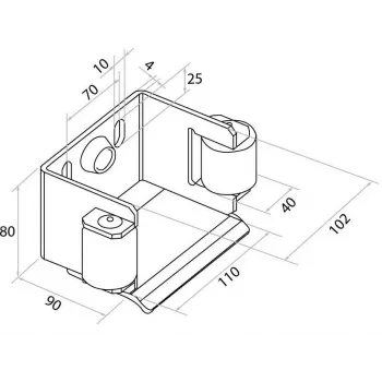 PSG Sliding Gate Approach Bracket 80x80mm Black RAL 9005 60.019.9005
