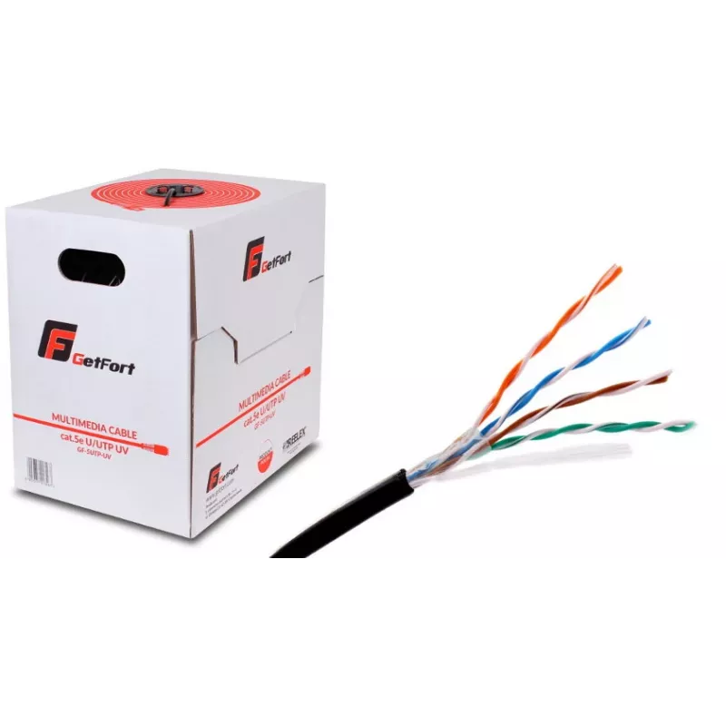 GETFORT Premium Cat.5e U/UTP UV Dry Core Outdoor Cable 305m Juodas