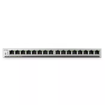 ZyXEL GS1100-16EP 16 prievadų Gigabit PoE+ nevaldomas komutatorius, 135W biudžetas, be ventiliatoriaus, plonas