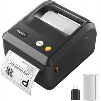 Inateck PR50 203 DPI tiesioginio terminio spausdinimo etikečių spausdintuvas, 170 mm/s, USB ir Bluetooth, juodos spalvos