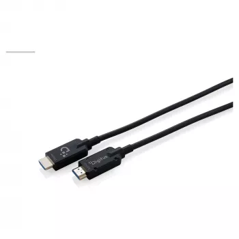 DIGITUS Armored HDMI 2.1 aktyvus optinis kabelis, 8K UHD, 20 m, juodas
