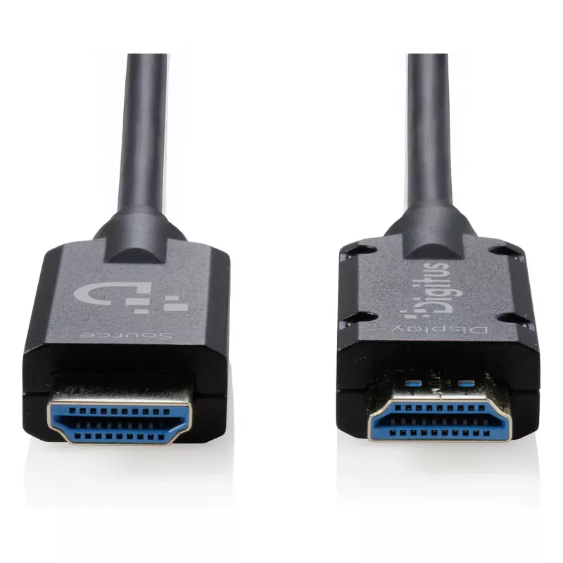 DIGITUS Armored HDMI 2.1 aktyvus optinis kabelis, 8K UHD, 20 m, juodas