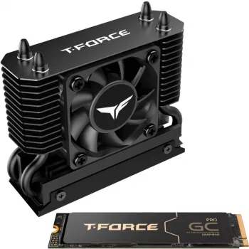 Team Group T-Force GC PRO 4TB M.2 2280 PCIe Gen5 x4 NVMe SSD su T-FORCE DARK AirFlow radiatoriumi, juoda