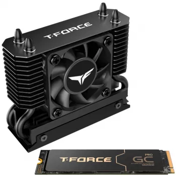 Team Group T-Force GC PRO 2TB M.2 2280 PCIe Gen5 NVMe SSD su T-FORCE DARK AirFlow radiatoriumi, juoda