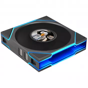 Lian Li UNI FAN TL LCD FLEX Wireless 120 mm Reverse Blade ARGB PWM ventiliatorius su LCD ekranu - juodas