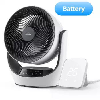 SwitchBot belaidis išmanusis cirkuliacinis ventiliatorius, 100 greičių, 90° horizontalus ir 100° vertikalus pasukimas, Bluetooth ir Wi-Fi (reikalingas Hub), baltas