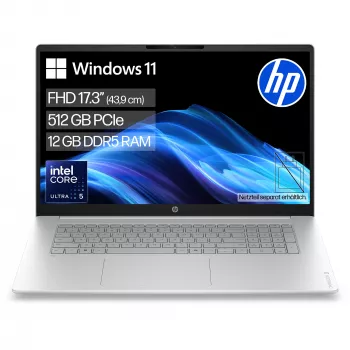 HP OmniBook 3 17-dg0053ngx 17,3 colio Full HD nešiojamas kompiuteris - Intel Core Ultra 5 225U, 12GB RAM, 512GB SSD, Windows 11 Pro, sidabrinis