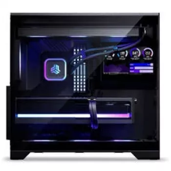 Phanteks XT V5 LCD Midi-Tower kompiuterio korpusas, ATX, 7 colių LCD, grūdintas stiklas - juoda