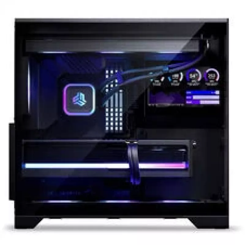 Phanteks XT V5 LCD Midi-Tower kompiuterio korpusas, ATX, 7 colių LCD, grūdintas stiklas - juoda