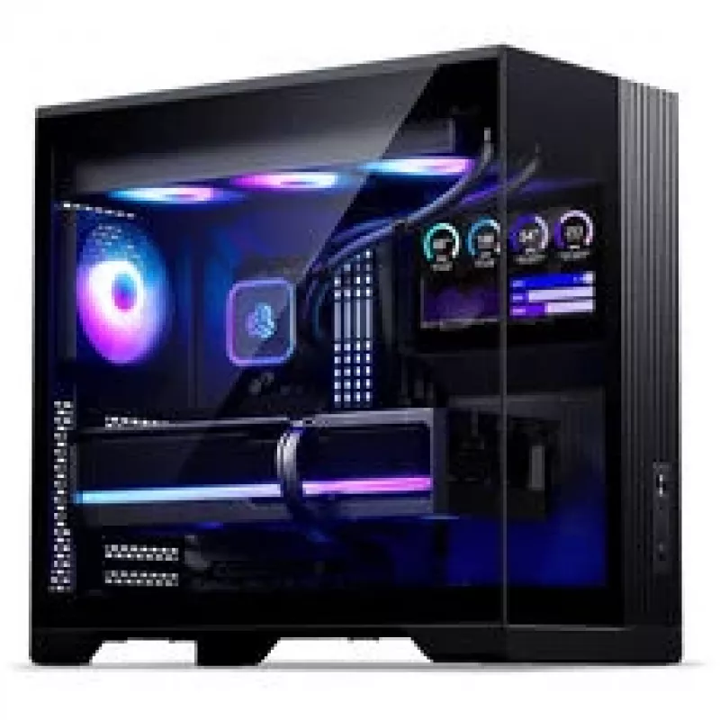 Phanteks XT V5 LCD Midi-Tower kompiuterio korpusas, ATX, 7 colių LCD, grūdintas stiklas - juoda
