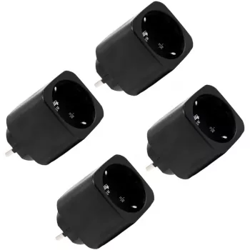 Shelly Plug M Gen3 4 vnt. išmanieji kištukai, juodi, su energijos stebėjimu, Wi-Fi ir Bluetooth
