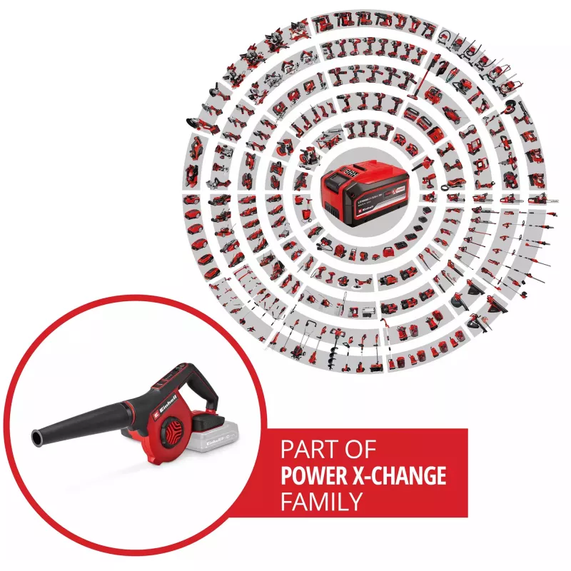 Einhell Power X-Change belaidis pūtikas TE-CB 18/270 Li - Solo (18 V, raudonas/juodas, be akumuliatoriaus)