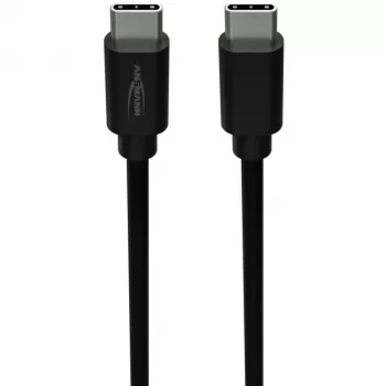ANSMANN USB-C į USB-C duomenų ir įkrovimo laidas 2m juodas 60W PD