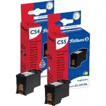 Pelikan rašalo papildymo rinkinys, skirtas Canon PG-540XL/CL-541XL (juoda, žydra, rausvai raudona, geltona, 4x20 ml)