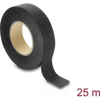 Delock Fabric Tape 25 m x 19 mm, ranka plėšiama, lipni juosta, juoda