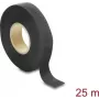 Delock Fabric Tape 25 m x 19 mm plyšimui atspari lipni juosta, juoda