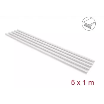Delock lipni kabelių dėžė su stumdomu dangteliu 15 x 10 mm - 1 m, 5 vnt., balta