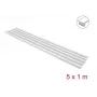 Delock lipni kabelių dėžė su stumdomu dangteliu 15 x 10 mm - 1 m, 5 vnt., balta