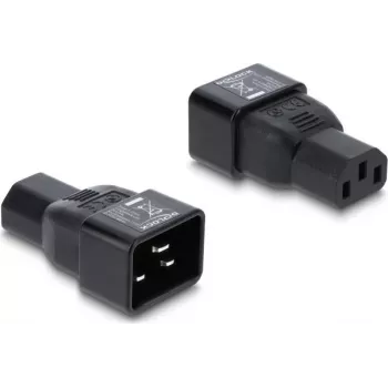 Delock IEC 60320 C20 į C13 maitinimo adapteris, 10 A, 250 V, tiesus, juodas