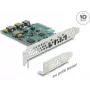 Delock PCI Express x4 kortelė su 4 x USB Type-C™ 10 Gbps prievadais - žemo profilio