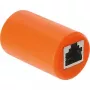 Delock RJ45 Female to Female Cat.6A Shielded Coupler su apsauga nuo viršįtampių, oranžinė