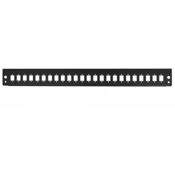 LogiLink FB2401B 19 inch 1U 24 prievadų šviesolaidžio skydelio priekinė plokštė, juoda RAL 9005