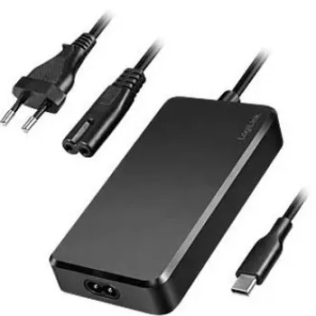 LogiLink 100W USB-C PD universalus maitinimo adapteris su fiksuotu kabeliu, juodas