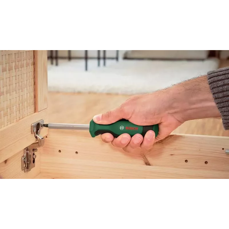 Bosch Starter įrankių rinkinys, 26 dalių (žalias/juodas, su tekstilės užtrauktuko dėklu)