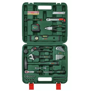Bosch 73 dalių namų įrankių rinkinys žaliame kietame dėkle