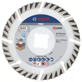 BOSCH POWERTOOLS PRO deimantinis pjovimo diskas X-LOCK MultiMaterial, Ø 125 mm (2 vnt., anga 22,23 mm)