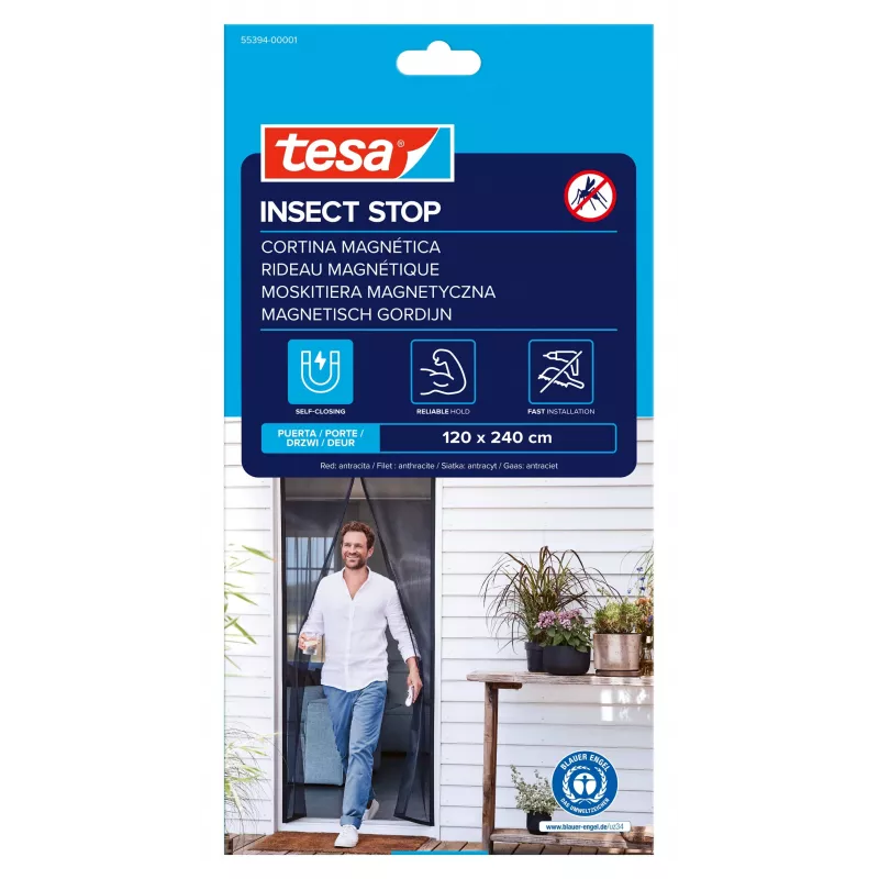 tesa Insect Stop magnetinis tinklelis nuo vabzdžių durims, antracitas, 1,2 x 2,4 m
