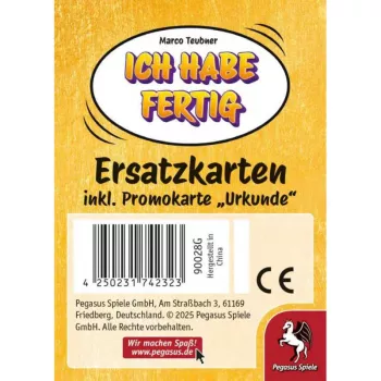 PEGASUS Ich habe fertig - atsarginės kortelės su reklaminiu sertifikatu (plėtinys)