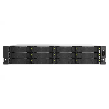 QNAP TS-H1465U-RP-8G 12 lizdų 2U stelažinis NAS su Intel Xeon D-1622, 16GB DDR4 ECC, 2x 10GbE, atsarginis maitinimas