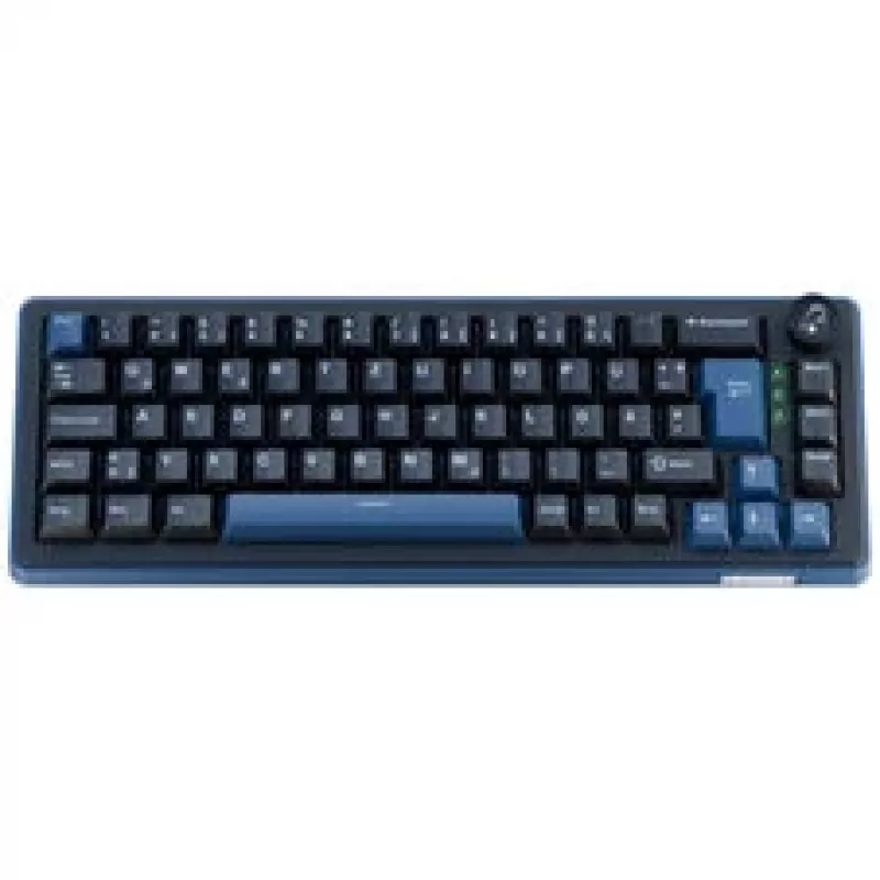 Ducky OK-M 65 mechaninė žaidimų klaviatūra, 65% išdėstymas, karštai keičiami KTT linijiniai jungikliai, per klavišą RGB, ISO, PBT dvigubo liejimo klavišai, laidinė USB-C, juoda