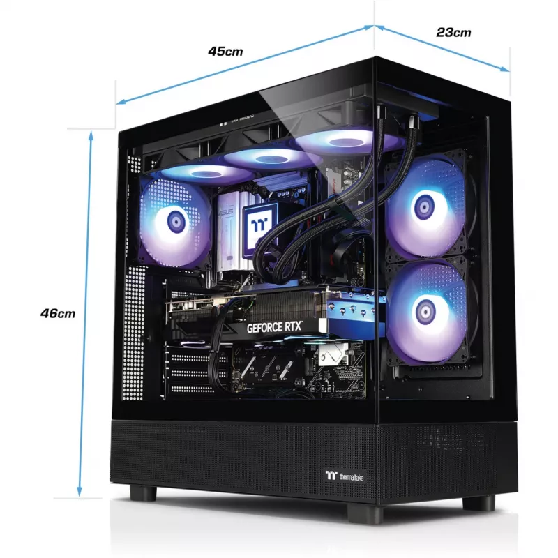 Thermaltake FTW V270 žaidimų kompiuteris (Intel Core i7-15700K, RTX 5070 Ti, 32GB DDR5, 2TB NVMe, Windows 11 Home, juodos spalvos)