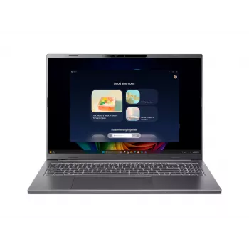 Acer Aspire 16 AI A16-52M-74UY Copilot+ PC, 16 colių WUXGA IPS, Intel Core Ultra 7 155H, 16GB LPDDR5X, 512GB SSD, Windows 11 Home, plieno pilka