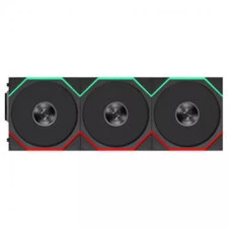 Lian Li UNI FAN TL FLEX Wireless ARGB Reverse Blade 120mm ventiliatorių rinkinys (3 vnt.) su valdikliu, juodos spalvos