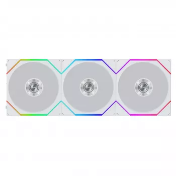 Lian Li UNI FAN TL FLEX Wireless ARGB Reverse Blade 120mm ventiliatoriaus 3 vnt. komplektas su valdikliu - balta