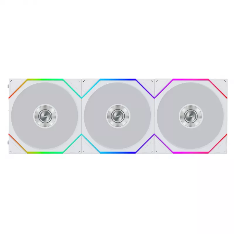 Lian Li UNI FAN TL FLEX Wireless ARGB Reverse Blade 120mm ventiliatoriaus 3 vnt. komplektas su valdikliu - balta