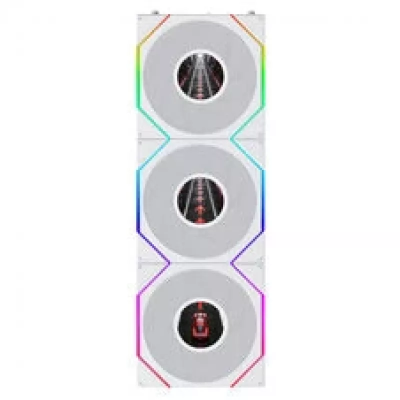 Lian Li UNI FAN TL120 LCD FLEX Wireless ARGB Reverse 3 rinkinys, baltas, 120 mm korpuso ventiliatorius