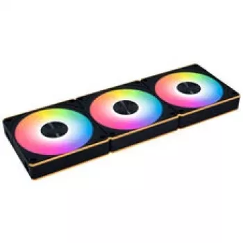 Lian Li UNI FAN CL FLEX Wireless ARGB Reverse Blade 120mm PWM ventiliatorių rinkinys (3 vnt.) su valdikliu, juodos spalvos