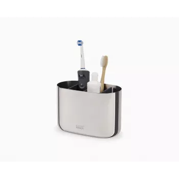 Joseph Joseph EasyStore Luxe didelis dantų šepetėlių stovas iš nerūdijančio plieno