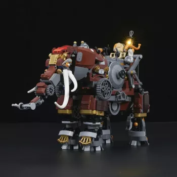 Lumibricks Steamphant Steampunk dramblio LED konstravimo rinkinys 800 dalių, USB maitinamas eksponavimo modelis