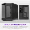 NZXT H6 RGB+ 2026 vidutinio bokšto oro srauto žaidimų korpusas, juodas, grūdintas stiklas