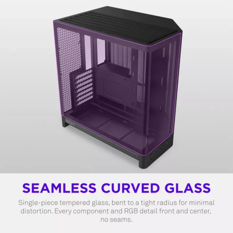 NZXT H6 RGB+ 2026 vidutinio bokšto oro srauto žaidimų korpusas, juodas, grūdintas stiklas