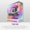 NZXT H6 RGB+ 2026 vidutinio bokšto oro srauto žaidimų korpusas baltas, grūdintas stiklas