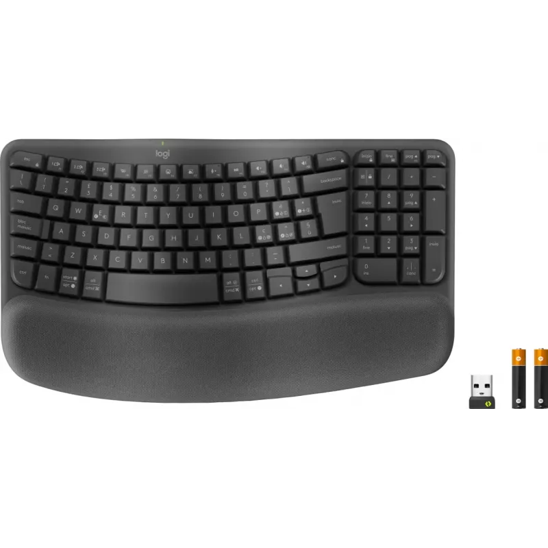 Logitech Ergo Series Wave Keys for Business belaidė ergonomiška klaviatūra, italų išdėstymas, Graphite